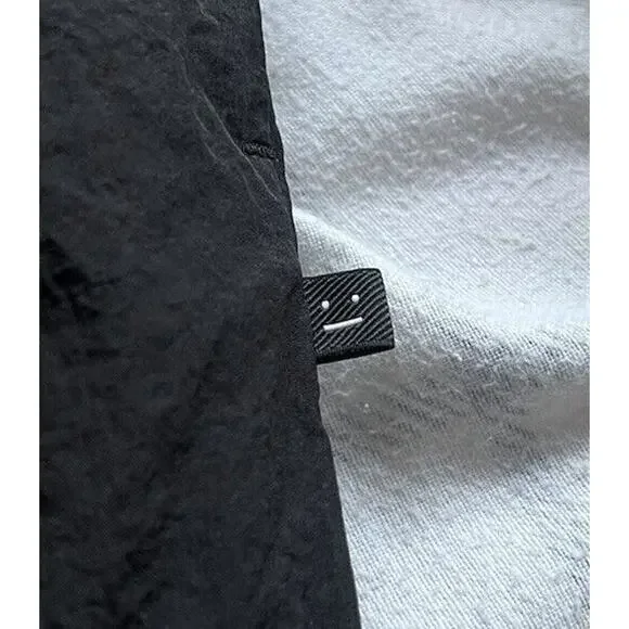 NWT Acne Studios FW24 Crinkle Nylon Regular Fit Trousers Men’s L Face Logo $350